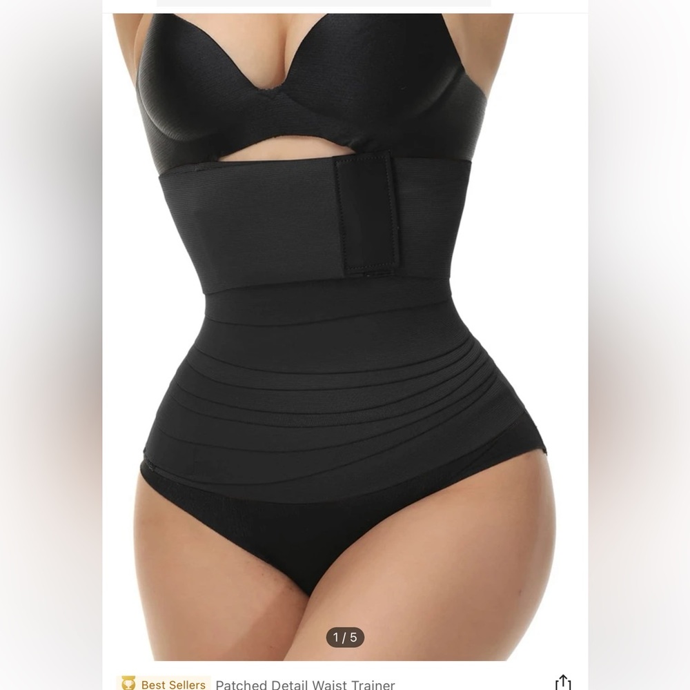 This is a patched detail waist trainer. Great to go under dresses
